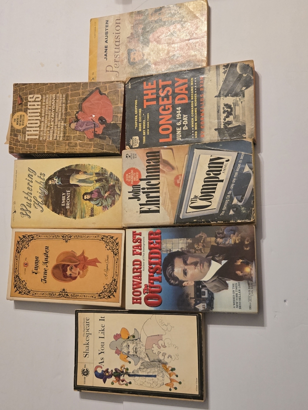 Vintage Paperback Book Lot Classics Austen Bronte WWII Fiction Mixed
